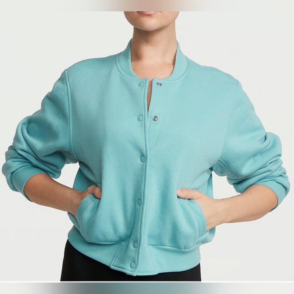 Victoria's Secret Cotton Fleece Bomber Jacket.